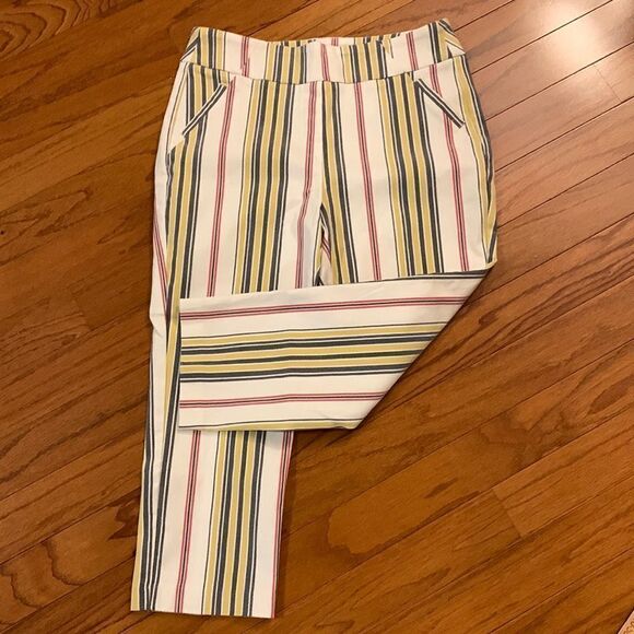 Cato size 12 Capri/cropped pants. Multicolor Stripe NWOT - Picture 1 of 8